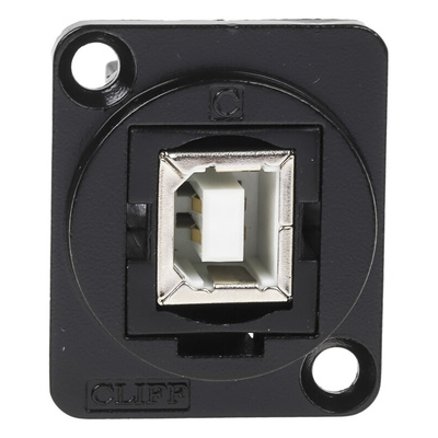 RS PRO Straight, Panel Mount, Socket to Socket Type B to A 2.0 USB Connector