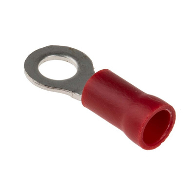RS PRO Insulated Ring Terminal, M4 Stud Size, 0.5mm² to 1.5mm² Wire Size, Red