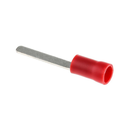 RS PRO Insulated Crimp Blade Terminal 17.6mm Blade Length, 0.5mm² to 1.5mm², 22AWG to 16AWG, Red