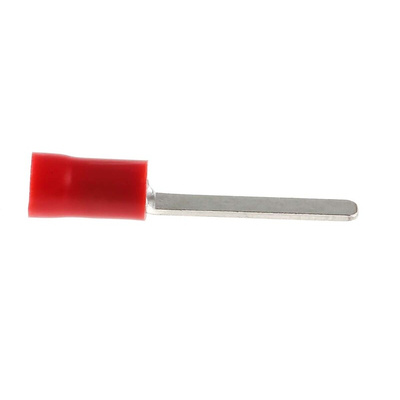 RS PRO Insulated Crimp Blade Terminal 17.6mm Blade Length, 0.5mm² to 1.5mm², 22AWG to 16AWG, Red