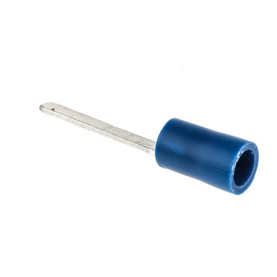 RS PRO Insulated Crimp Blade Terminal 18.1mm Blade Length, 1.5mm² to 2.5mm², 16AWG to 14AWG, Blue