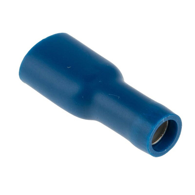 RS PRO Blue Insulated Female Spade Connector, Receptacle, 6.3 x 0.8mm Tab Size, 1.5mm² to 2.5mm²