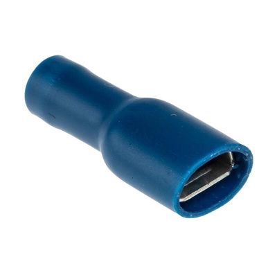 RS PRO Blue Insulated Female Spade Connector, Receptacle, 6.3 x 0.8mm Tab Size, 1.5mm² to 2.5mm²