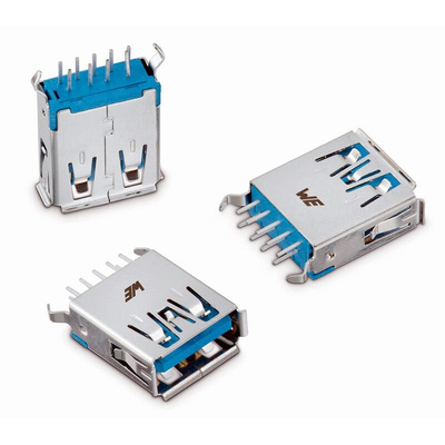 Wurth Elektronik Straight, Through Hole, Plug Type A 3.0 USB Connector