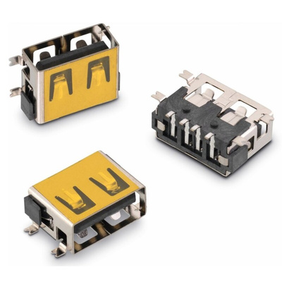 Wurth Elektronik Straight, SMT, Socket Type A 2.0 USB Connector