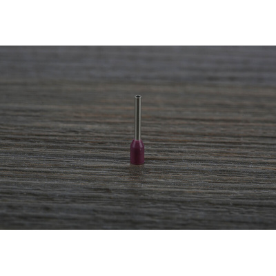 RS PRO Insulated Crimp Bootlace Ferrule, 8mm Pin Length, 1.1mm Pin Diameter, 0.25mm² Wire Size, Purple