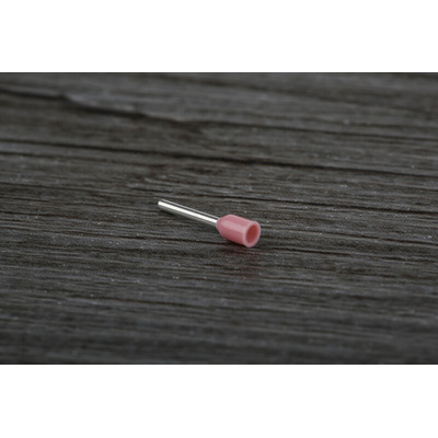 RS PRO Insulated Crimp Bootlace Ferrule, 8mm Pin Length, 1.1mm Pin Diameter, 0.34mm² Wire Size, Pink