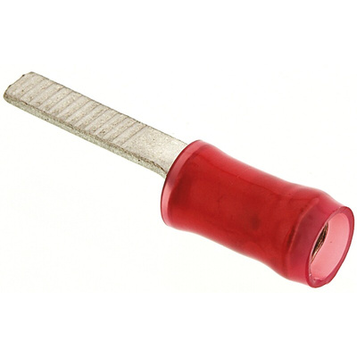 TE Connectivity, PIDG Insulated Crimp Blade Terminal 12.4mm Blade Length, 0.2mm² to 1.6mm², 22AWG to 16AWG, Red