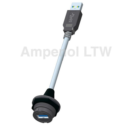 Amphenol Industrial, Female to Male Type A 3.0 IP67 USB Connector