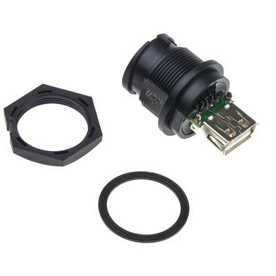 Amphenol Industrial Straight, Panel Mount Type A IP67 USB Connector
