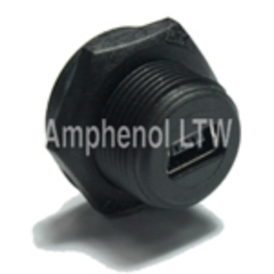 Amphenol Industrial Straight, Panel Mount Type B IP67 USB Connector