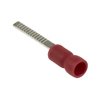 RS PRO Insulated Crimp Blade Terminal 18mm Blade Length, 0.5mm² to 1.5mm², 22AWG to 16AWG, Red