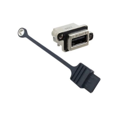 Amphenol ICC Right Angle, Panel Mount, Socket Type A 2.0 IP67 USB Connector