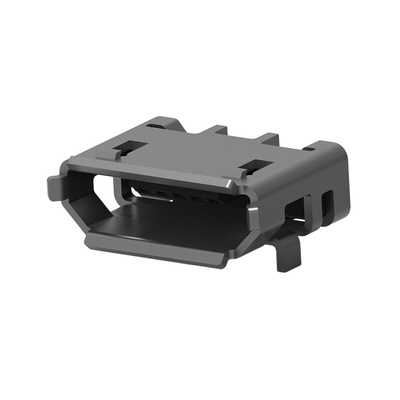 TE Connectivity Right Angle, SMT, Socket Type Micro B 2.0 USB Connector