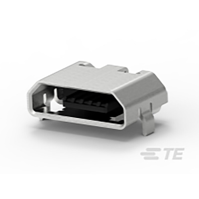 TE Connectivity Right Angle, SMT, Socket Type Micro 2.0 USB Connector