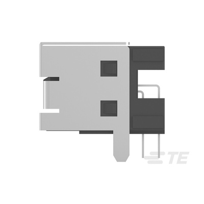 TE Connectivity Right Angle, PCB Mount, Socket Type B 2.0 USB Connector