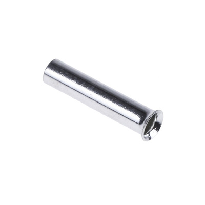RS PRO Crimp Bootlace Ferrule, 8mm Pin Length, 1.7mm Pin Diameter, 1mm² Wire Size