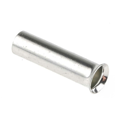 RS PRO Crimp Bootlace Ferrule, 10mm Pin Length, 2.6mm Pin Diameter, 2.5mm² Wire Size