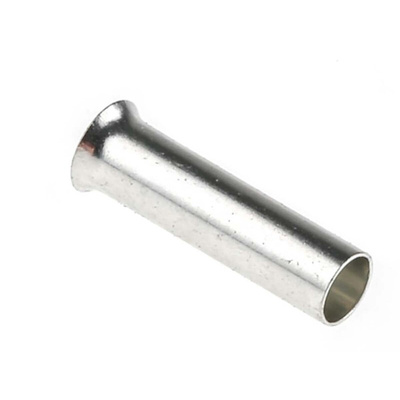 RS PRO Crimp Bootlace Ferrule, 10mm Pin Length, 2.6mm Pin Diameter, 2.5mm² Wire Size