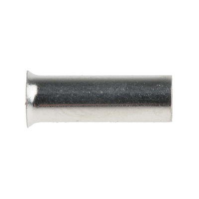 RS PRO Crimp Bootlace Ferrule, 12mm Pin Length, 3.9mm Pin Diameter, 6mm² Wire Size