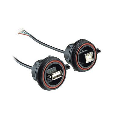Bulgin, Panel Mount, Socket Type B 2.0 IP68 USB Connector