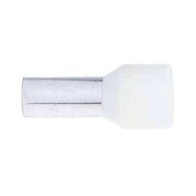 RS PRO Insulated Crimp Bootlace Ferrule, 12mm Pin Length, 6.2mm Pin Diameter, 16mm² Wire Size, Off-White