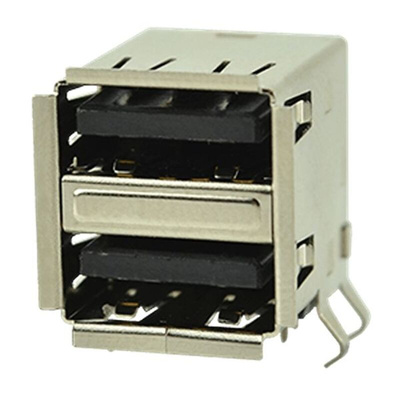 CUI Devices Horizontal, Through Hole Type Standard A Type 2 USB Connector