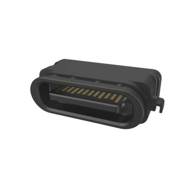 Amphenol Communications Solutions Right Angle, Mid Mount, Receptacle Type Type C USB3.2 USB C Connector