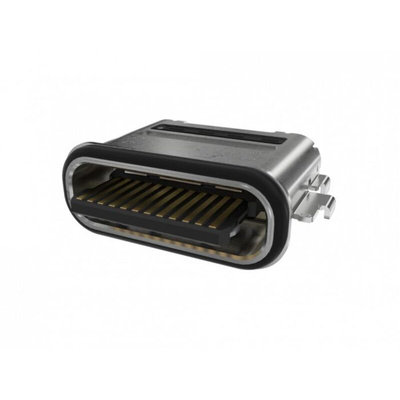 Amphenol Communications Solutions Right Angle, Mid Mount, Receptacle Type Type C USB4 USB C Connector
