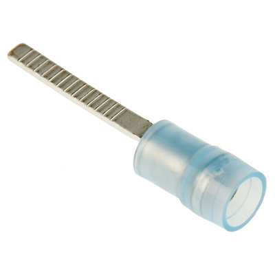 RS PRO Insulated Crimp Blade Terminal 18mm Blade Length, 1.5mm² to 2.5mm², 16AWG to 14AWG, Blue