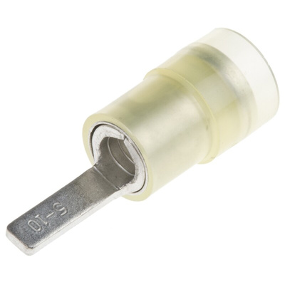 RS PRO Insulated Crimp Blade Terminal 10mm Blade Length, 4mm² to 6mm², 12AWG to 10AWG, Yellow
