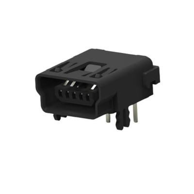 TE Connectivity Right Angle, Board Mount, Receptacle Type Mini USB 2.0 Type-B 2.0 USB C Connector
