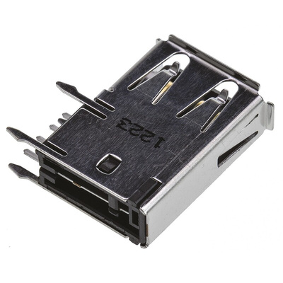 TE Connectivity Right Angle, Through Hole, Socket Type A 2.0 USB Connector