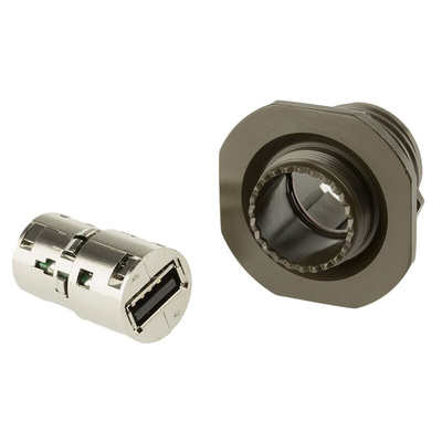 Amphenol Socapex Straight, Jam Nut, Socket Type A 2.0 IP68 USB Connector