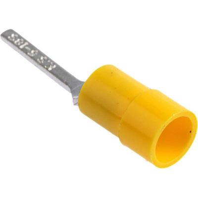 RS PRO Insulated Crimp Blade Terminal 18mm Blade Length, 4mm² to 6mm², 12AWG to 10AWG, Yellow