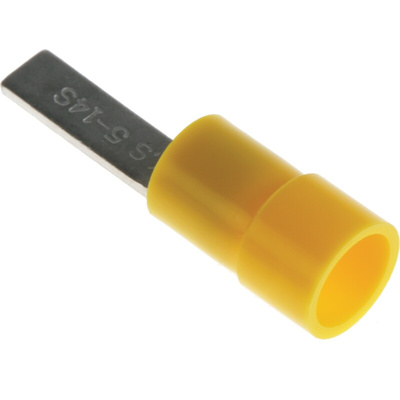 RS PRO Insulated Crimp Blade Terminal 14mm Blade Length, 4mm² to 6mm², 12AWG to 10AWG, Yellow