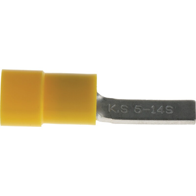 RS PRO Insulated Crimp Blade Terminal 14mm Blade Length, 4mm² to 6mm², 12AWG to 10AWG, Yellow