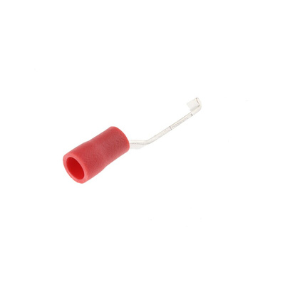 RS PRO Hooked Insulated Crimp Blade Terminal 16.8mm Blade Length, 0.5mm² to 1.5mm², 22AWG to 16AWG, Red