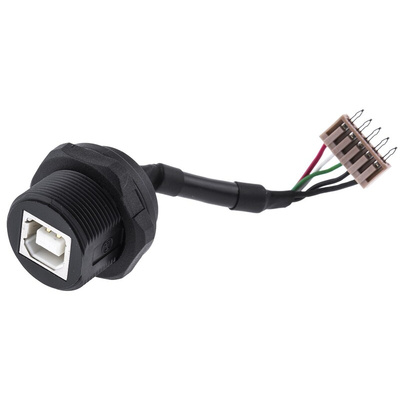 ASSMANN WSW Straight, Panel Mount, Socket Type B 2.0 IP67 USB Connector