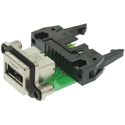 Amphenol ICC Right Angle, Through Hole, Socket Type A USB Connector