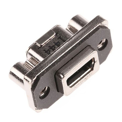 Amphenol ICC Right Angle, Through Hole, Socket Type A to B USB Connector