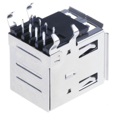 Lumberg Right Angle, Through Hole, Socket Type A 2.0 USB Connector