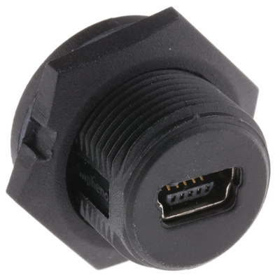 Amphenol Socapex Right Angle, Through Hole, Socket Type Mini B 2.0 USB Connector