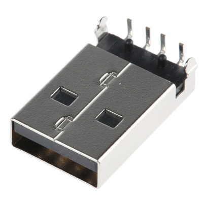 Molex Right Angle, Through Hole, Plug Type A 2.0 USB Connector