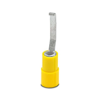 Phoenix Contact Hooked, C-BCI 6/2.8 Insulated Crimp Blade Terminal 18mm Blade Length, 4mm² to 6mm², Yellow