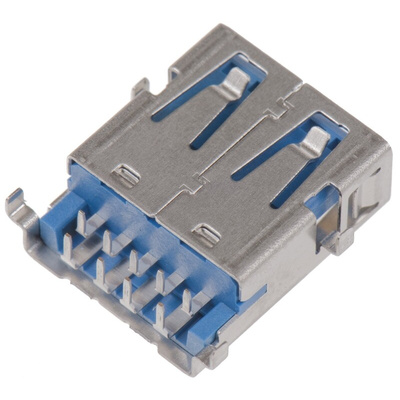Molex Right Angle, Through Hole, Socket Type A 3.0 USB Connector