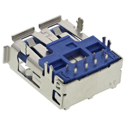Molex Right Angle, Through Hole, Socket Type A 3.0 USB Connector