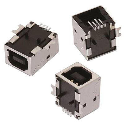 Wurth Elektronik Right Angle, SMT, Socket Type B 2.0 USB Connector