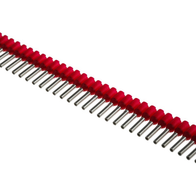 Weidmuller Insulated Crimp Bootlace Ferrule, 8mm Pin Length, 1.4mm Pin Diameter, 1mm² Wire Size, Red
