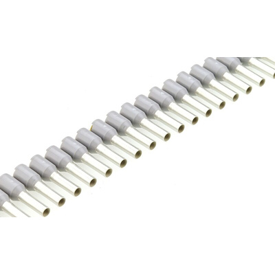 Weidmuller Insulated Crimp Bootlace Ferrule, 2.5mm² Wire Size, Grey
